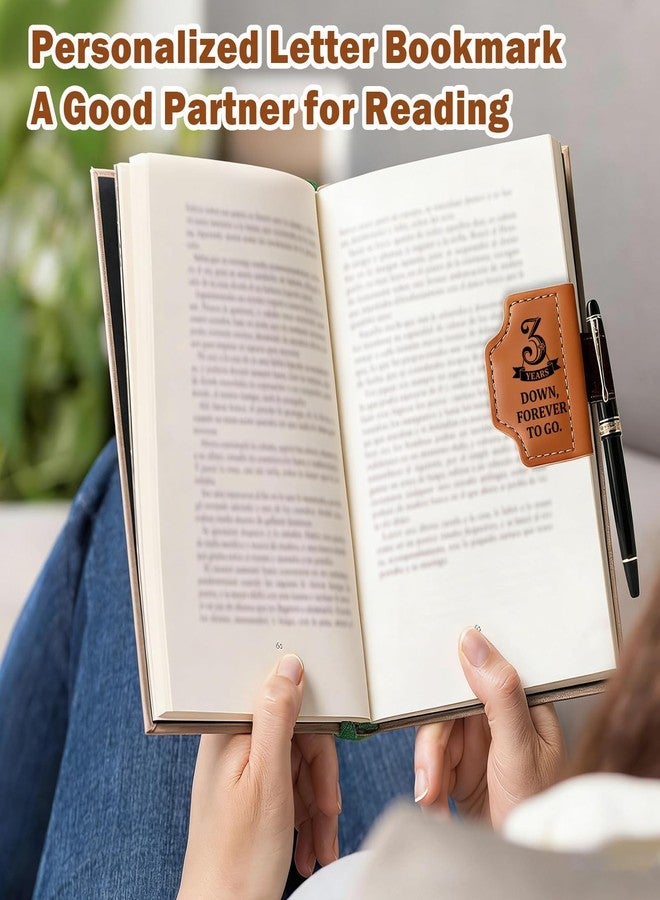 TI-EDC Leather Bookmark 3rd Anniversary Wedding Gifts for Him Her, Bookmark for Book Lover, Men Women, 3 Year Leather Presents, 3rd Anniversary Valentines Gift for Husband Wife - Image 3