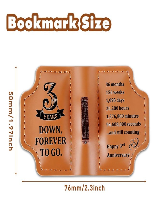 TI-EDC Leather Bookmark 3rd Anniversary Wedding Gifts for Him Her, Bookmark for Book Lover, Men Women, 3 Year Leather Presents, 3rd Anniversary Valentines Gift for Husband Wife - Image 2