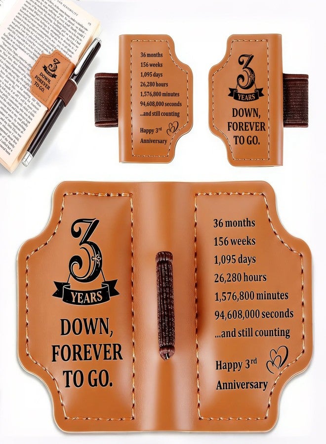 TI-EDC Leather Bookmark 3rd Anniversary Wedding Gifts for Him Her, Bookmark for Book Lover, Men Women, 3 Year Leather Presents, 3rd Anniversary Valentines Gift for Husband Wife - Image 1