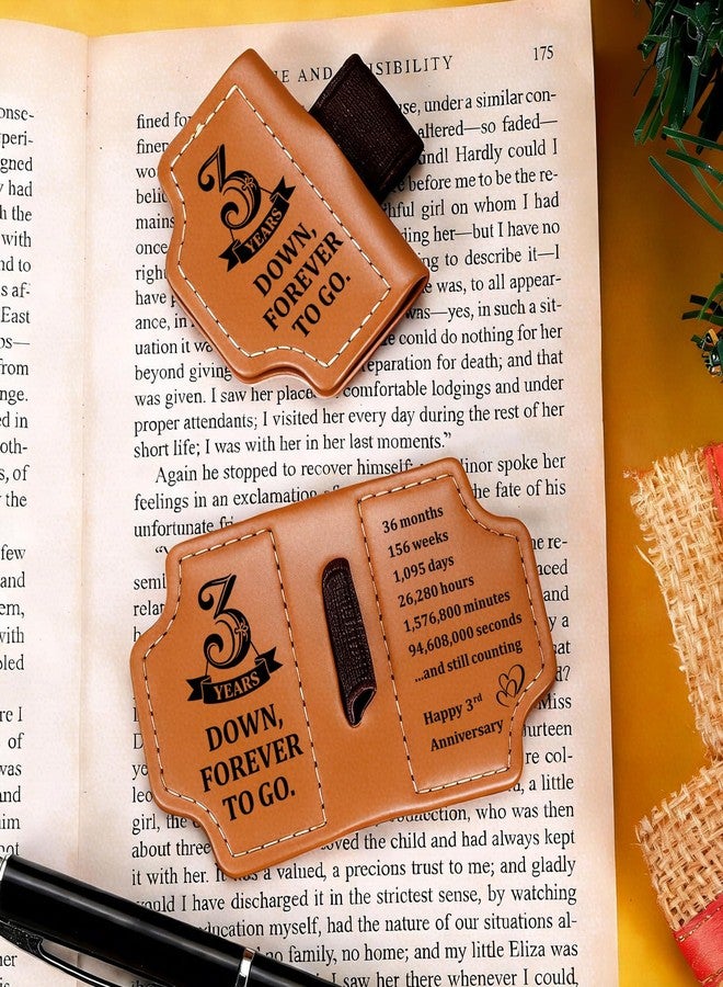 TI-EDC Leather Bookmark 3rd Anniversary Wedding Gifts for Him Her, Bookmark for Book Lover, Men Women, 3 Year Leather Presents, 3rd Anniversary Valentines Gift for Husband Wife - Image 4