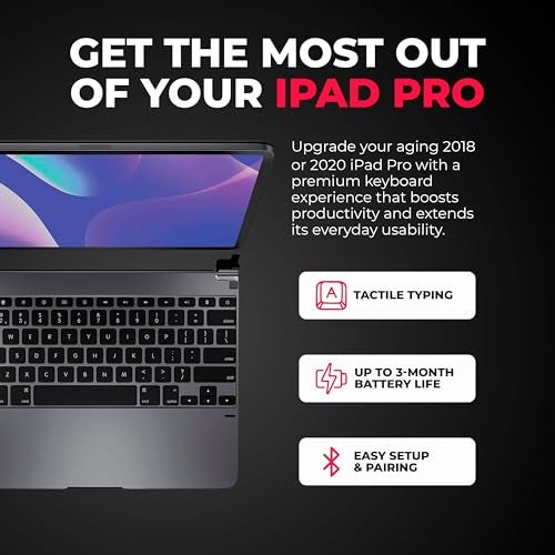 Brydge Keyboard 12.9 Pro (3rd Gen, 2018 Model) Adjustable nd Portable — Compatible with iPad Pro 3rd & 4th Gen (2018 & 2020, Space Gray) - Image 2