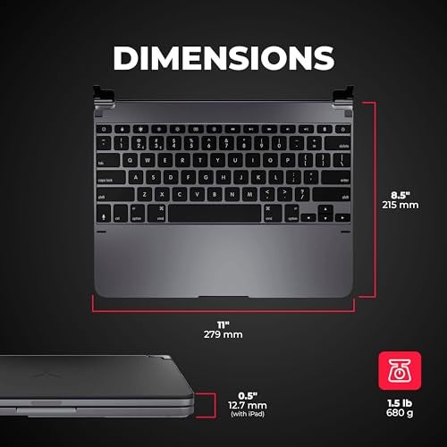 Brydge Keyboard 12.9 Pro (3rd Gen, 2018 Model) Adjustable nd Portable — Compatible with iPad Pro 3rd & 4th Gen (2018 & 2020, Space Gray) - Image 5