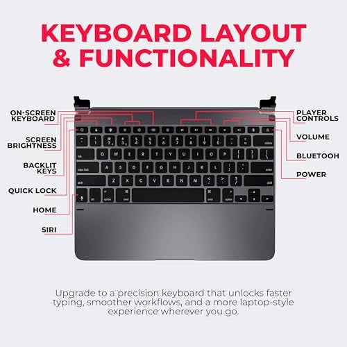 Brydge Keyboard 12.9 Pro (3rd Gen, 2018 Model) Adjustable nd Portable — Compatible with iPad Pro 3rd & 4th Gen (2018 & 2020, Space Gray) - Image 3
