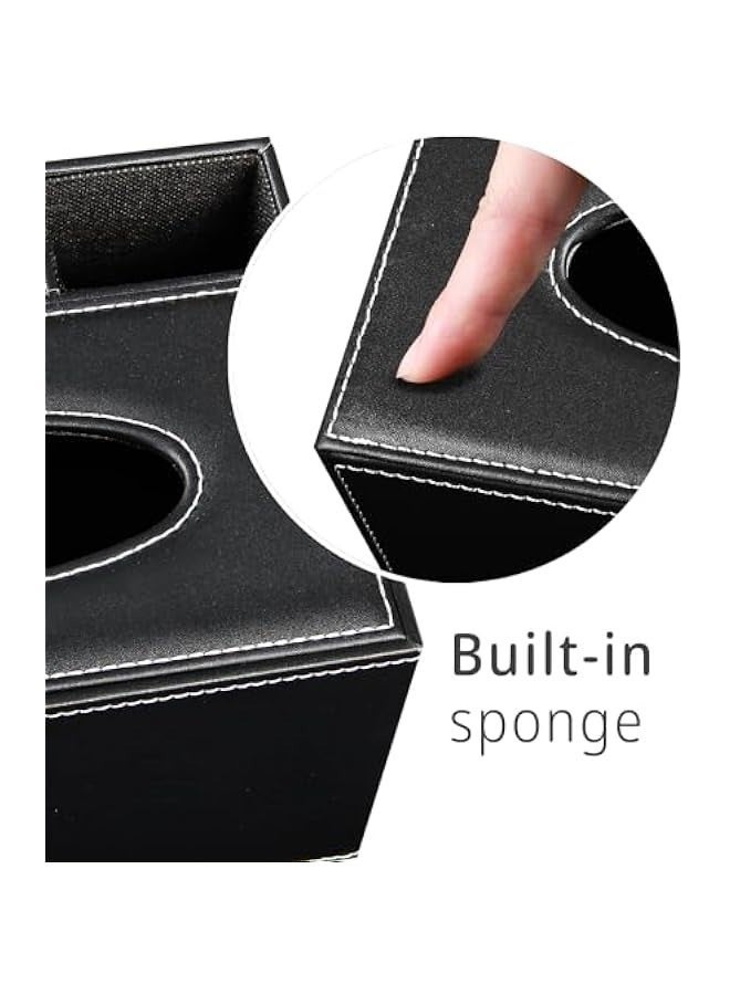 Rectangular Tissue Box Cover for Kleenex - Multifunctional Holder with Remote Control Slot - Decorative Nightstand Organizer and Bathroom Dispenser - Image 5