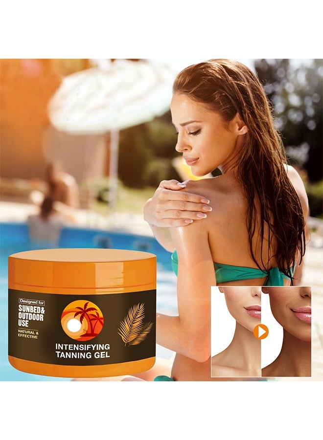 YILEST Intensifying Tanning Gel, Natural Tanning Accelerator Cream Gel, Hydrating Natural Ingredients for Long Lasting Dark Tan - Image 2