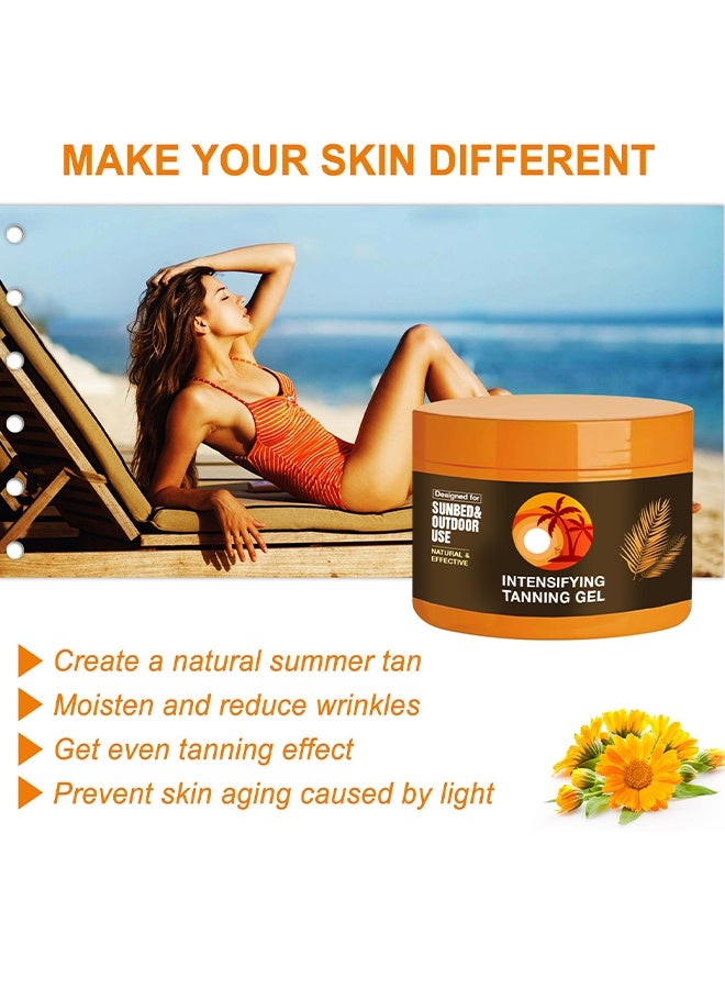YILEST Intensifying Tanning Gel, Natural Tanning Accelerator Cream Gel, Hydrating Natural Ingredients for Long Lasting Dark Tan - Image 5