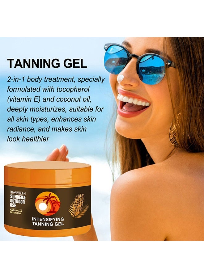 YILEST Intensifying Tanning Gel, Natural Tanning Accelerator Cream Gel, Hydrating Natural Ingredients for Long Lasting Dark Tan - Image 4