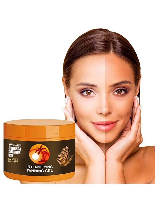 YILEST Intensifying Tanning Gel, Natural Tanning Accelerator Cream Gel, Hydrating Natural Ingredients for Long Lasting Dark Tan - Image 1