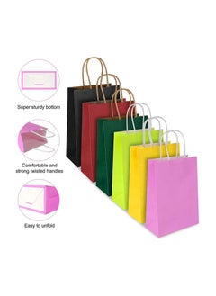 Cool Baby COOLBABY 12 PCS Medium Gift Bags Kraft Paper Bags with Handles for Party Favors (21 x 27 x 11cm Color mixing)  - Image 2
