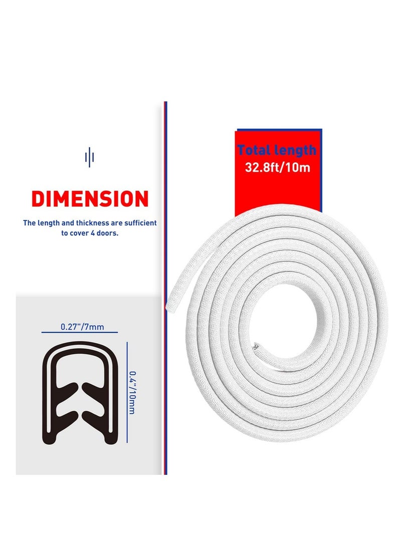 PAMEER - Car Door Edge rubber Guards Seal Protectors U Shape Edge Trim Used to Protect from Dust Sound and Collision Size 5m White Color - Image 1