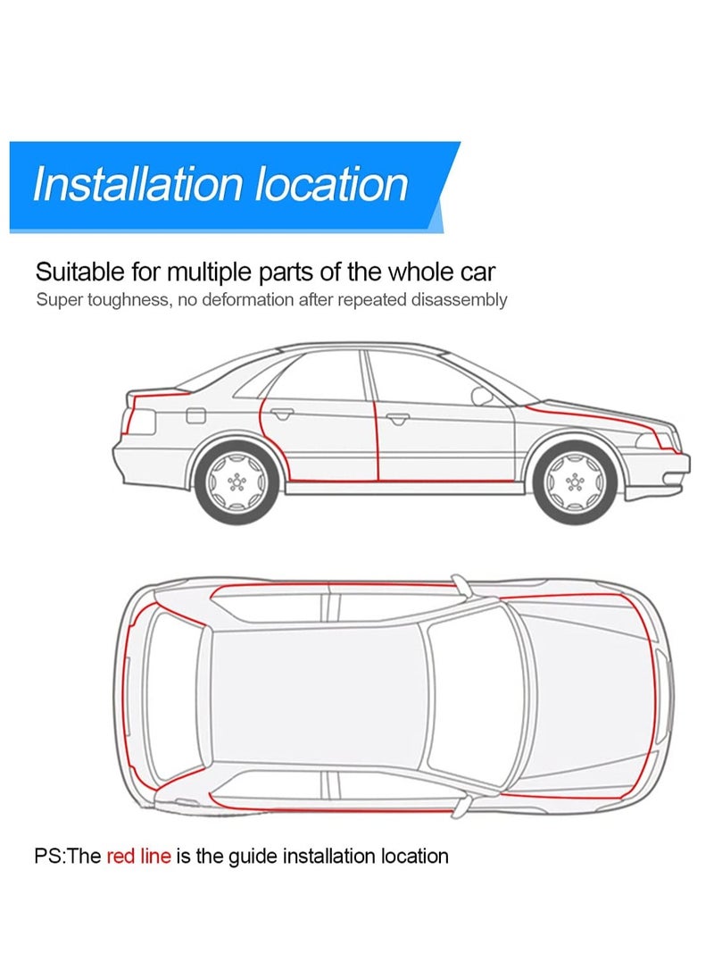 PAMEER - Car Door Edge rubber Guards Seal Protectors U Shape Edge Trim Used to Protect from Dust Sound and Collision Size 5m White Color - Image 1