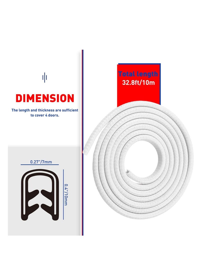 PAMEER Car Door Edge rubber Guards Seal Protectors U Shape Edge Trim Used to Protect from Dust Sound and Collision Size 5m White Color - Image 5