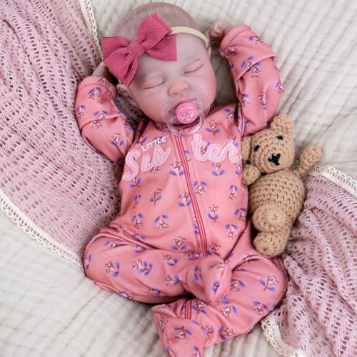 Aori Lifelike Reborn Baby Dolls 20 Inch Ultra Realistic Sleeping Girl Newborn Baby Doll with Weighted Body for Cuddling Poseable Vinyl Doll Includes Accessories for Collectors Kids 3 - Image 1