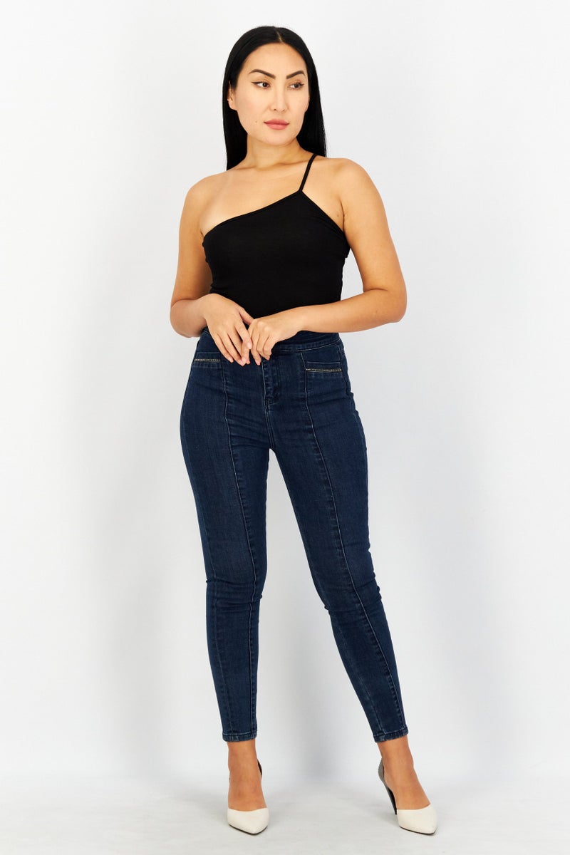 STEVE MADDEN BB Dakota by Steve Madden Women Plain Sleeveless Bodysuit, Black - Image 3