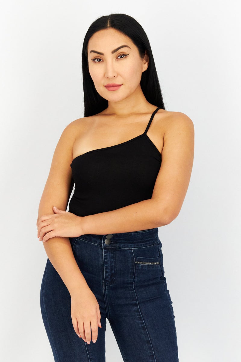 STEVE MADDEN BB Dakota by Steve Madden Women Plain Sleeveless Bodysuit, Black - Image 1