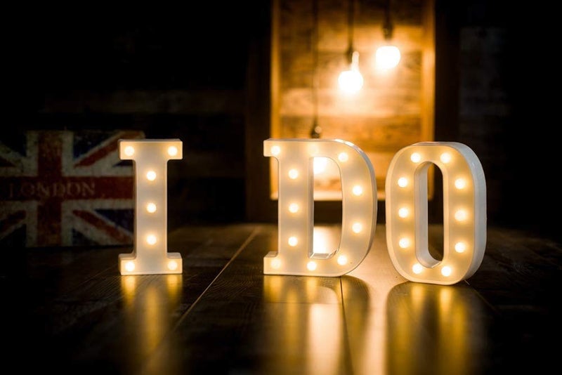 MIRADH LED Marquee Letter Lights Sign; Light Up Alphabet Letters for Wedding Birthday Party Christmas Home Bar Decoration; Warm White (Letter-J) - Image 4