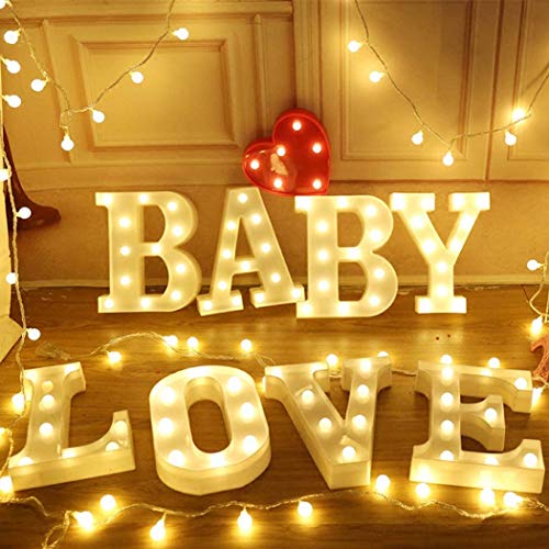 MIRADH LED Marquee Letter Lights Sign; Light Up Alphabet Letters for Wedding Birthday Party Christmas Home Bar Decoration; Warm White (Letter-J) - Image 5