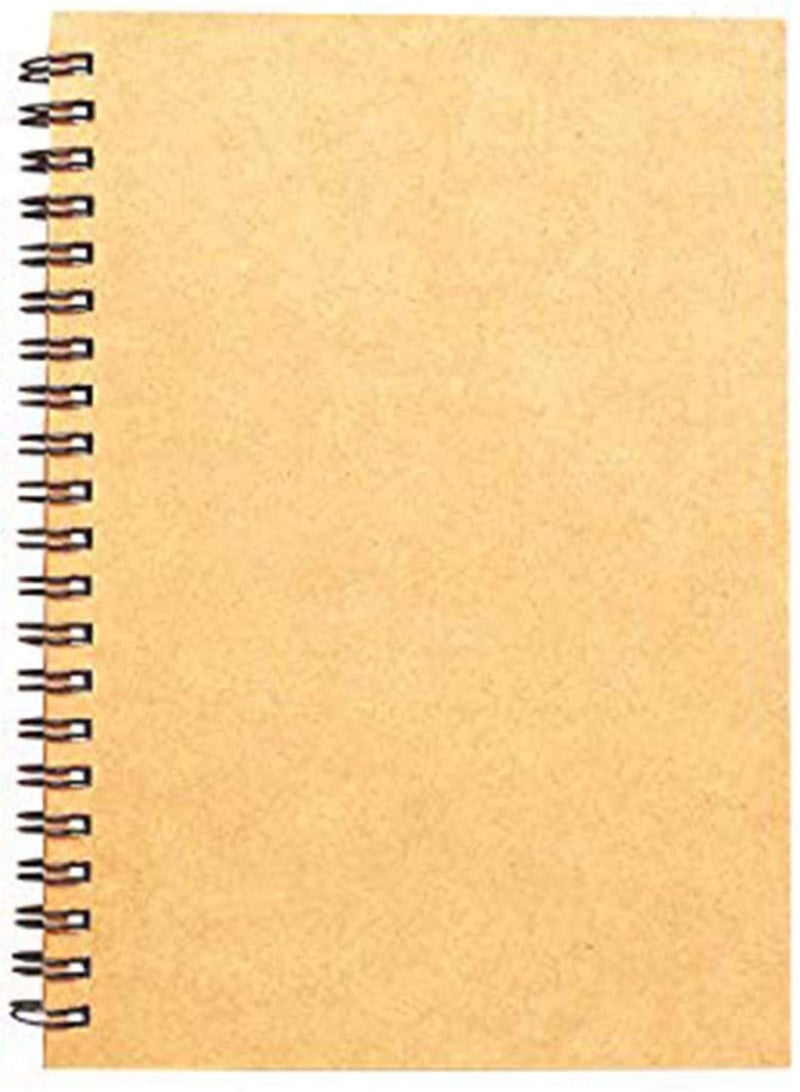 Spiral Notebook Spiral Sketch Book Large Notebook Kraft Cover Blank Sketch Pad Wirebound Sketching for Drawing Painting Notebook Journal (1 Pack) 60 Pages - Image 1