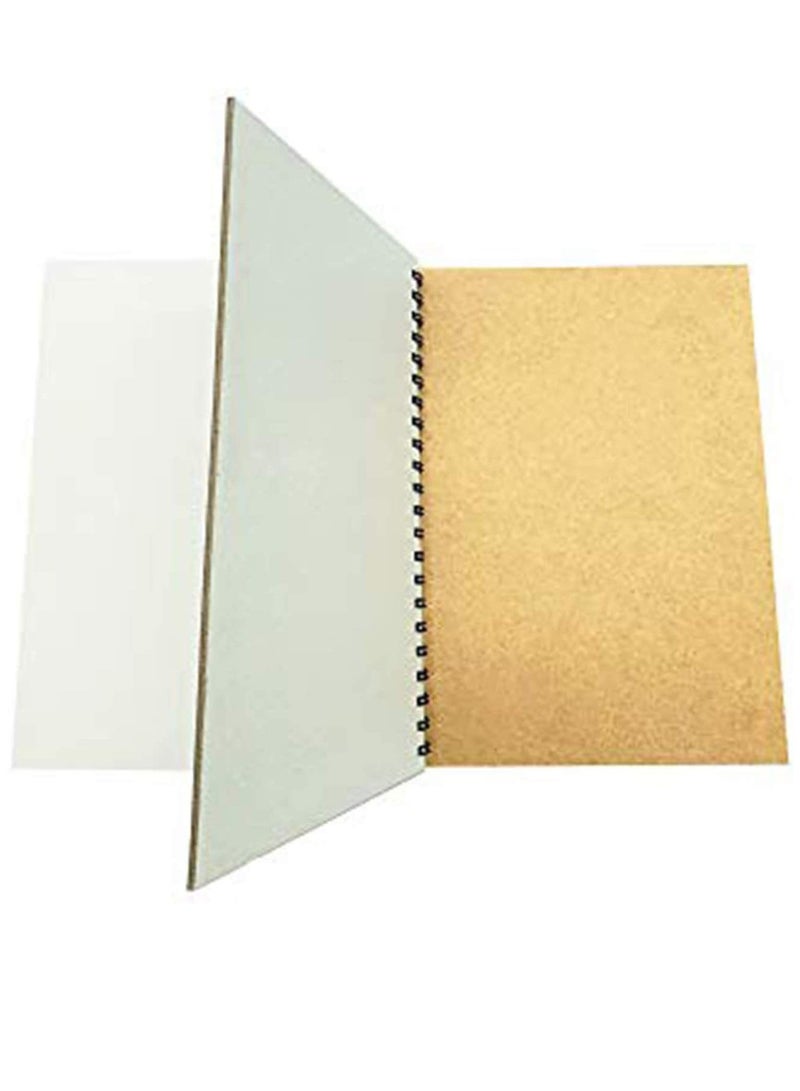 Spiral Notebook Spiral Sketch Book Large Notebook Kraft Cover Blank Sketch Pad Wirebound Sketching for Drawing Painting Notebook Journal (1 Pack) 60 Pages - Image 4