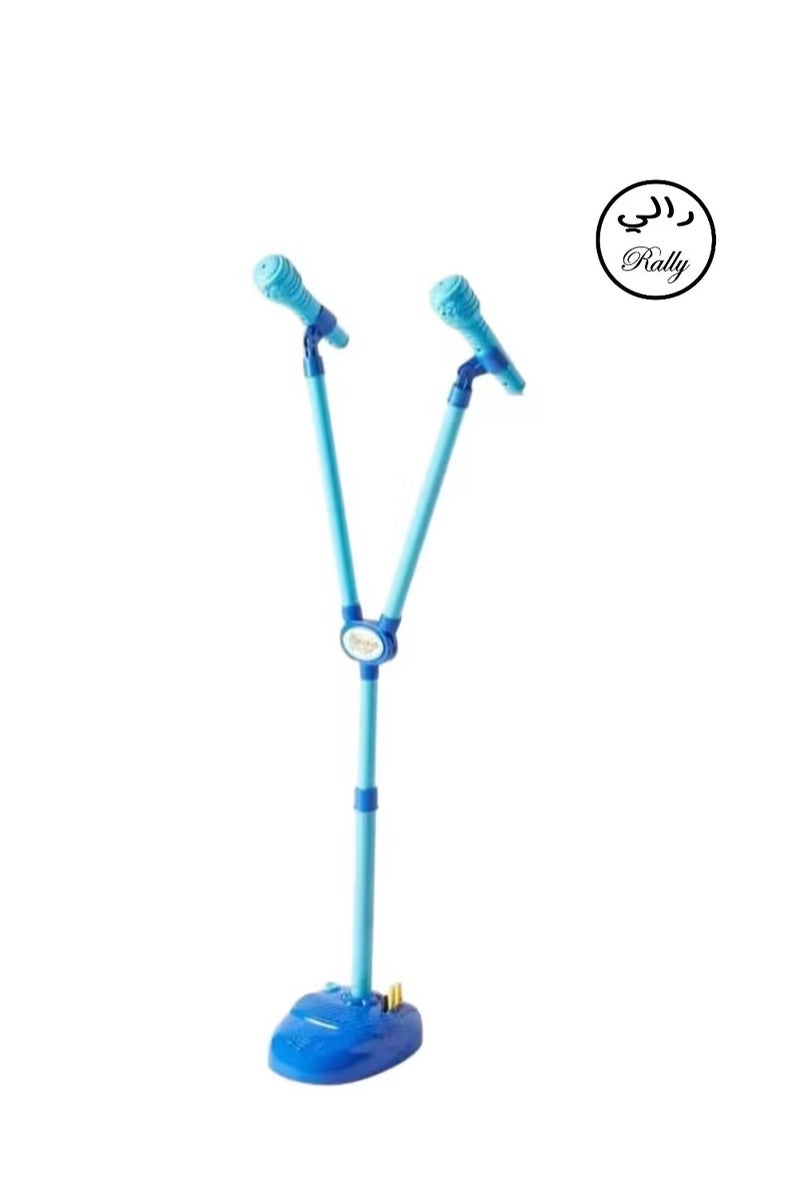 Rally Dual Microphone Toy for Kids with Adjustable Stand (Height 60-103cm) - Lights and Music Flashes - Image 1