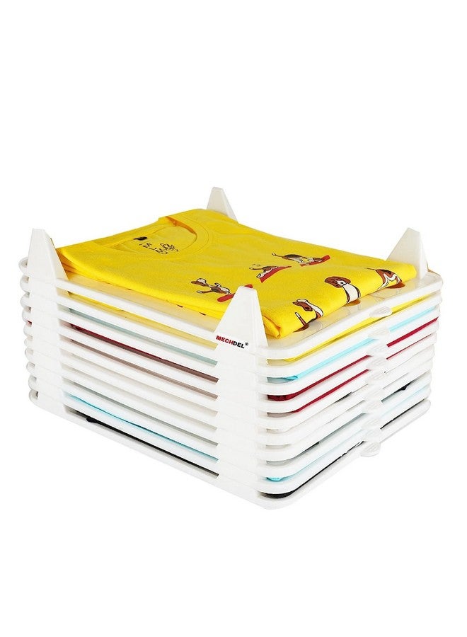 MECHDEL mechdel Cloth Tray Wardrobe Organizer Cabinet Folding Board for Shirts, T-Shirt, Jeans, Storage Rack (Closet Tray- (Premium Big -30PCS Set), White) - Image 1