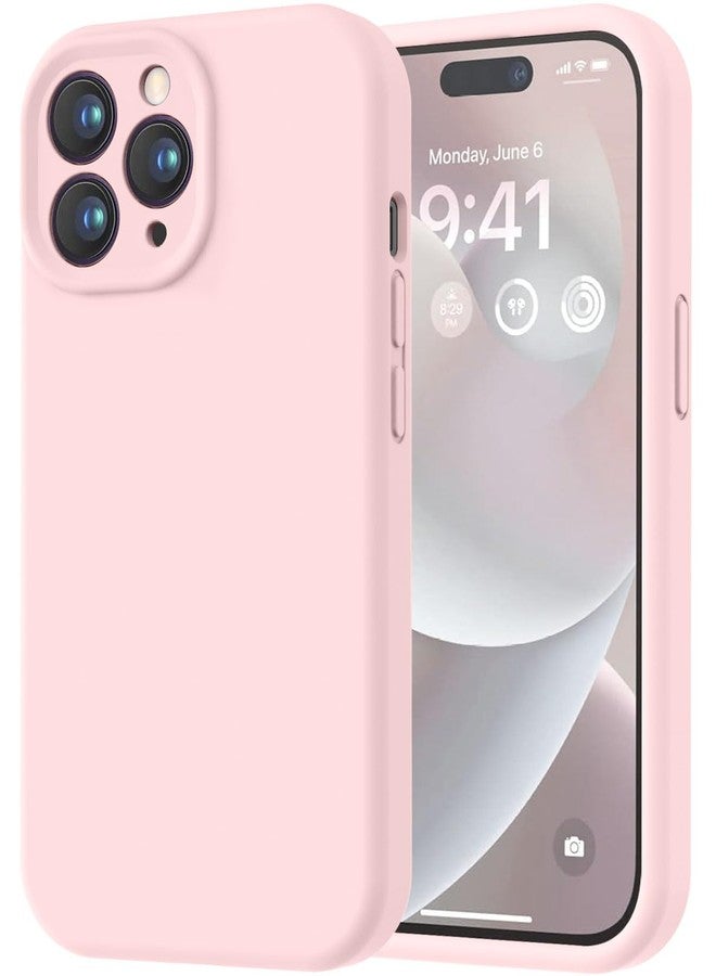 LOVE 3000 جراب LOVE 3000 مصمم خصيصًا لهاتف iPhone 14 Pro Max، مصنوع من السيليكون الفاخر مع بطانة ناعمة من الألياف الدقيقة المقاومة للخدش، جراب واقٍ مقاوم للصدمات مناسب للرجال والنساء والفتيات، مقاس 6.7 بوصة، لون وردي طباشيري - Image 1