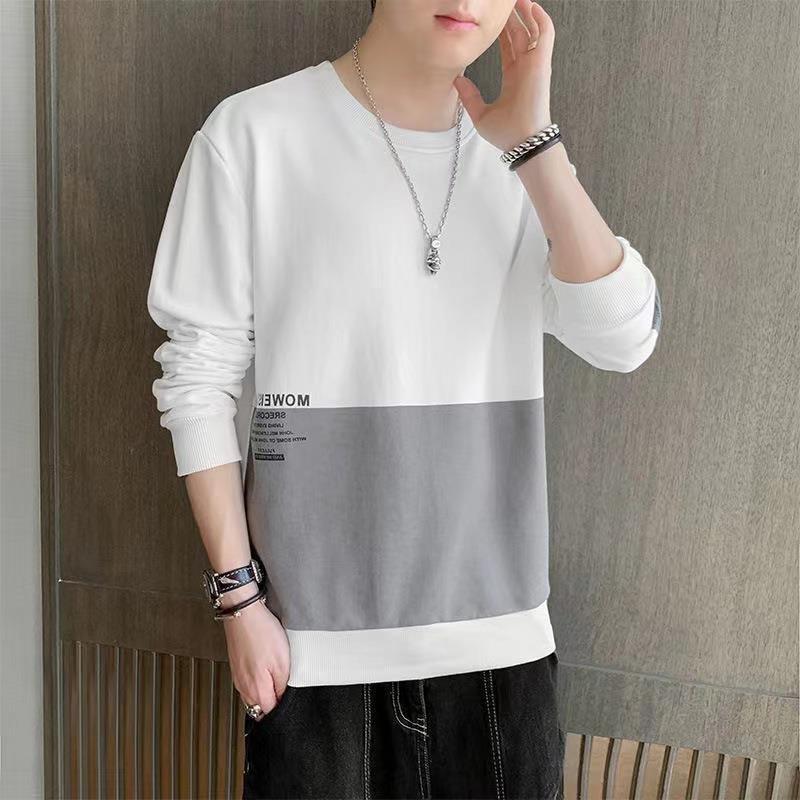 Round Neck Long-Sleeved T-Shirt For Men In Spring And Autum Trendyy Korean Style Street Loose Slimming Look And Comfortable Inner Pullover Top Trendyy - Image 1