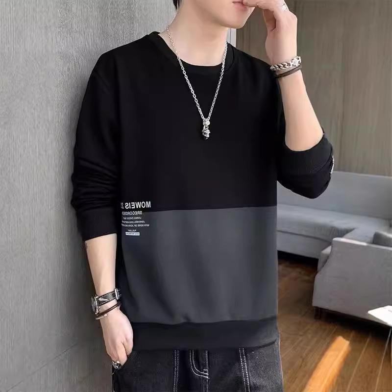 Round Neck Long-Sleeved T-Shirt For Men In Spring And Autum Trendyy Korean Style Street Loose Slimming Look And Comfortable Inner Pullover Top Trendyy - Image 2