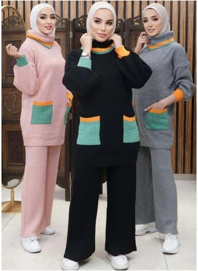 FAMILY cotton Two-piece knitted pajamas 