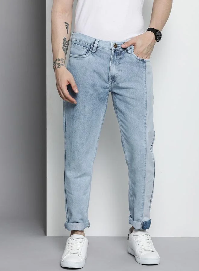 Men Dad Fit Paneled Jeans