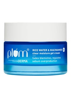 Plum Plum 2% Niacinamide & Rice Water Super Light Gel Cream Moisturizer for Face | Oil-Free Hydration | Brightens, Fades Blemishes | Dermat-Tested | All Skin Types | Women & Men | 100% Vegan | 50 g  - Image 1