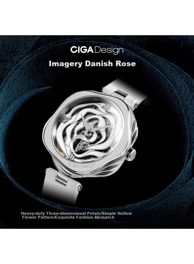 CIGA Design ساعة ميكانيكية من Ciga Design R Series بتصميم دانماركي وردي، ساعة نسائية عصرية على طراز إنستغرام، هدية رأس السنة - Image 3