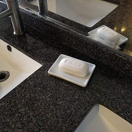 lofekea Ceramic Soap Dish for Shower 2 Pack Bar Soap Holder Palette for Watercolors Soap Tray - Image 4