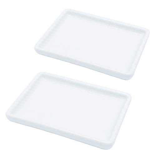 lofekea Ceramic Soap Dish for Shower 2 Pack Bar Soap Holder Palette for Watercolors Soap Tray - Image 1