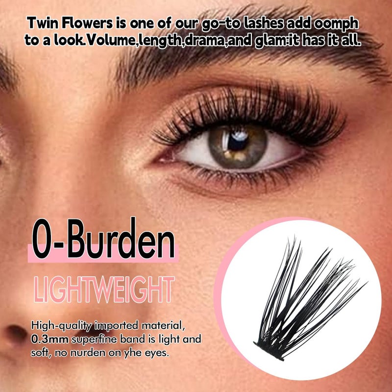 Azenlo Natural Lash Clusters Kit Wispy Eyelash Clusters 120 pcs Cluster Eyelash Extensions C Curl Individual Lashes 10-16 mm Mix Length Natural Look (60D KIT 120 Pcs) - Image 2