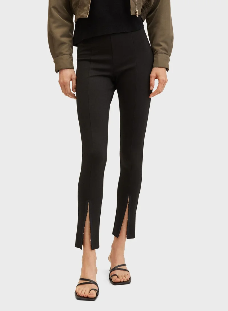 MANGO Front Slit Leggings
