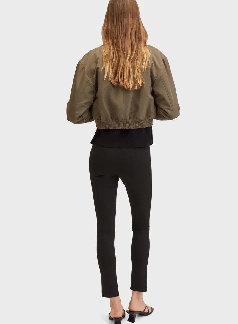 MANGO Front Slit Leggings