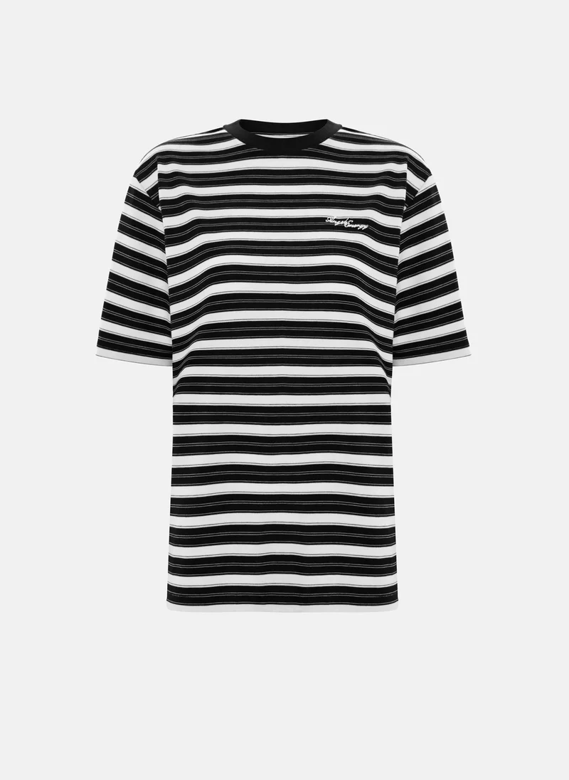 Lichi Loose striped T-shirt with lettering