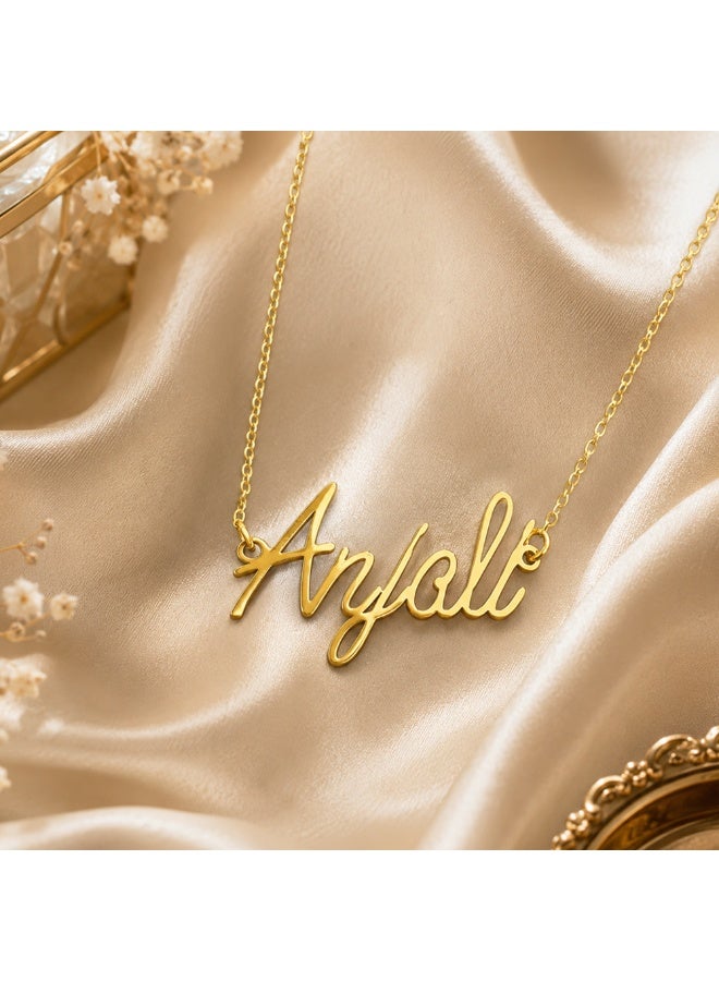 NENOUSH Kids Name Necklace | English Letter Pendant Chain 35cm | Gold Tone Jewelry | Birthday Party Gift for Girls | Daily Wear Fashion Jewelry for Special Occasions - Image 3