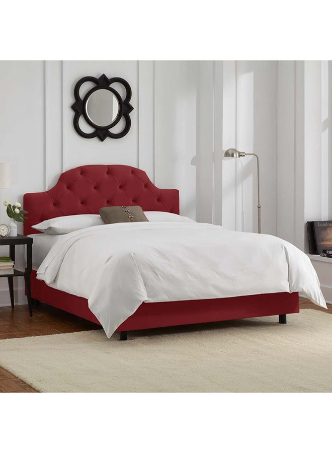 A to Z Furniture Arch Button Tufted Upholstered Bed 160x200cm Queen size Bed in Maroon Color