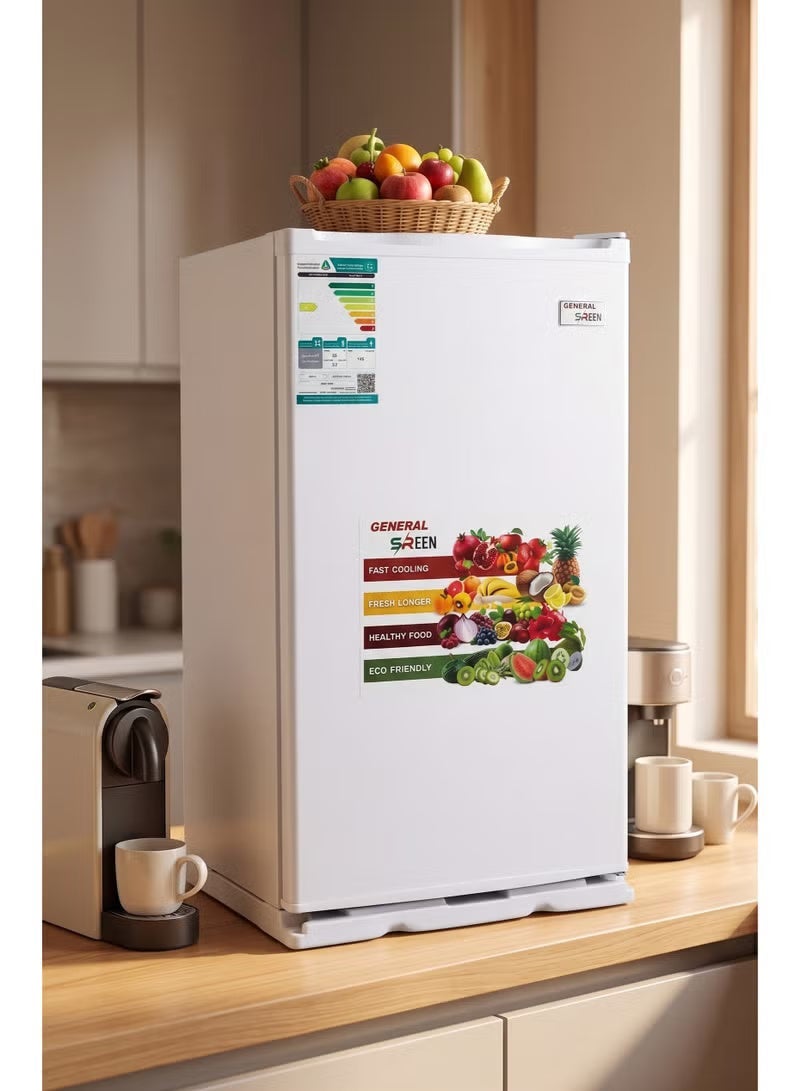 General Sreen 92L Single Door Refrigerator - Mini Fridge - Energy Efficient - White - GSRF-92DF - Image 4
