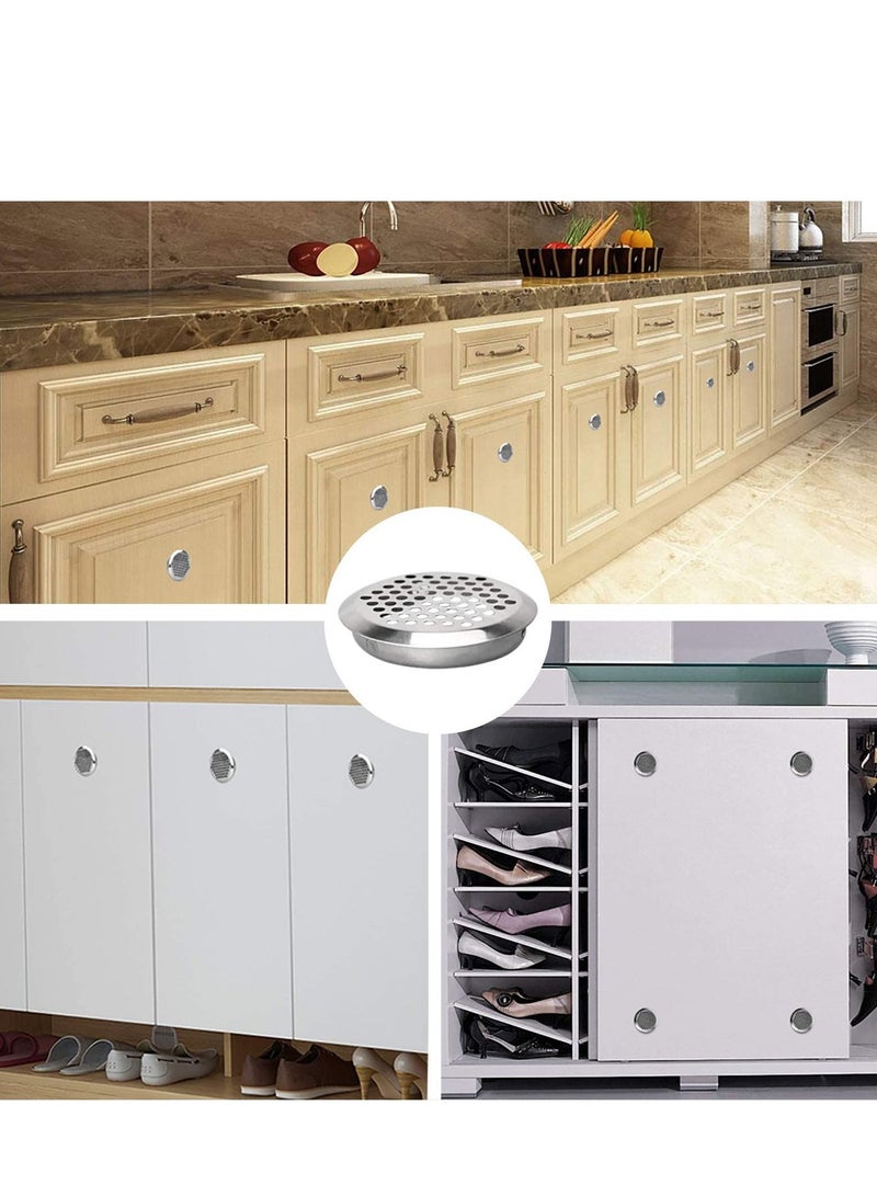 Stainless Steel Air Vent Hole, 20 PCS Ventilation Louver Round Shaped Mesh Hole Louver, Round Ventilation Grille for Shoe Cabinets, Lockers, Wardrobes, Wall Air Soffit Vents Ducting Air Outlet Hood - Image 5