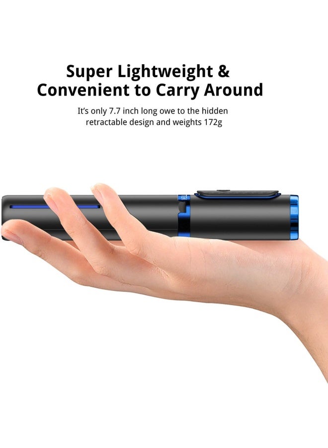 Atumtek Selfie Stick Tripod, Extendable 3 In 1 Aluminum Bluetooth Selfie Stick With Wireless Remote And Tripod Stand For Iphone 13/13 Pro/12/11/11 Pro/Xs Max/Xs/Xr/X/8/7, Samsung Smartphones, Blue - Image 5