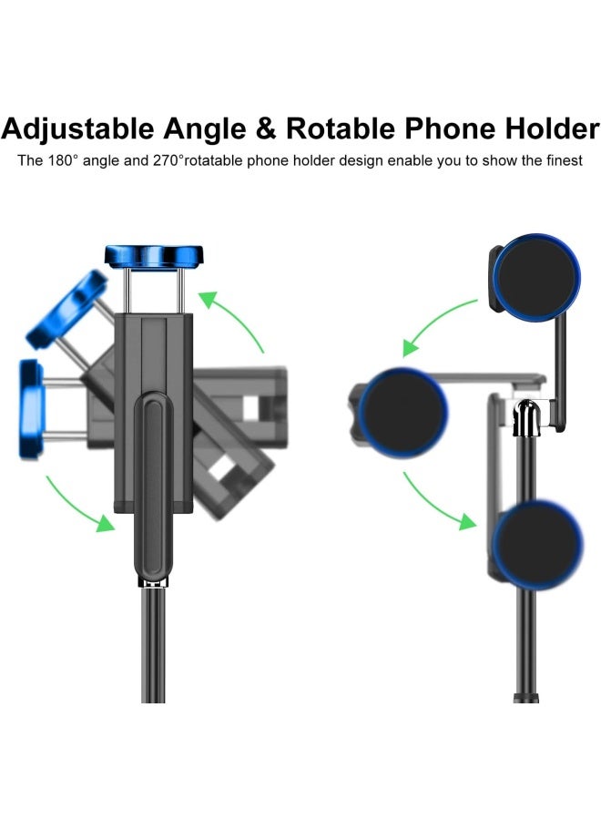Atumtek Selfie Stick Tripod, Extendable 3 In 1 Aluminum Bluetooth Selfie Stick With Wireless Remote And Tripod Stand For Iphone 13/13 Pro/12/11/11 Pro/Xs Max/Xs/Xr/X/8/7, Samsung Smartphones, Blue - Image 3