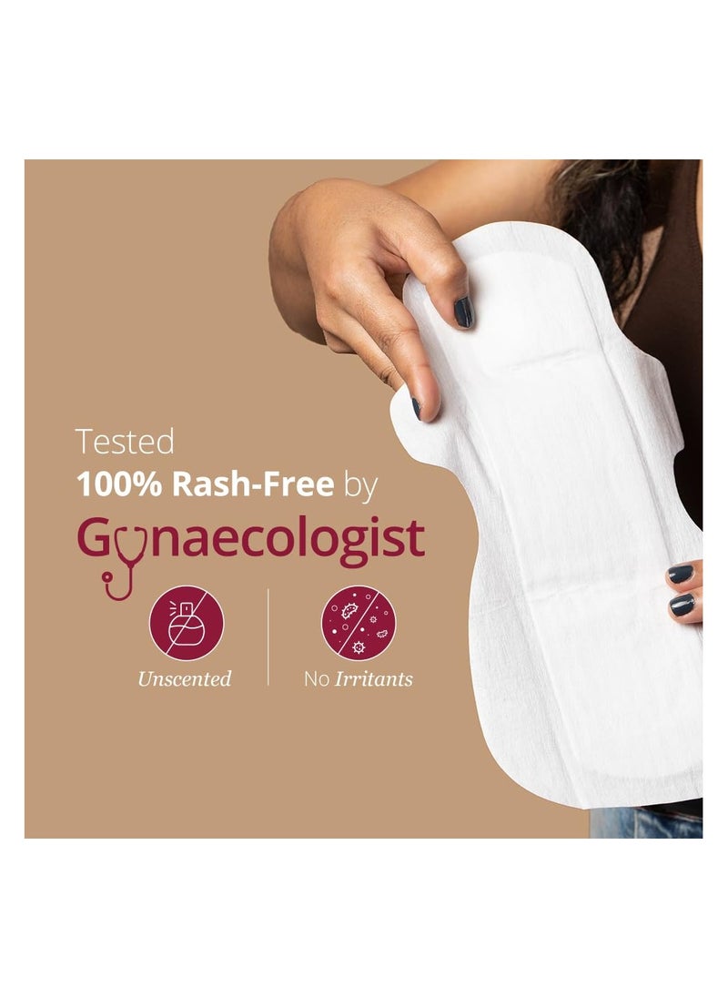 CARMESI Carmesi Sensitive Sanitary Pads - Pack of 30 Pads (Large) - Certified 100% Rash-Free by Gynecologist - Natural Plant Top Sheet - No Fragrance, No Chlorine - With Disposal Bags  - Image 3