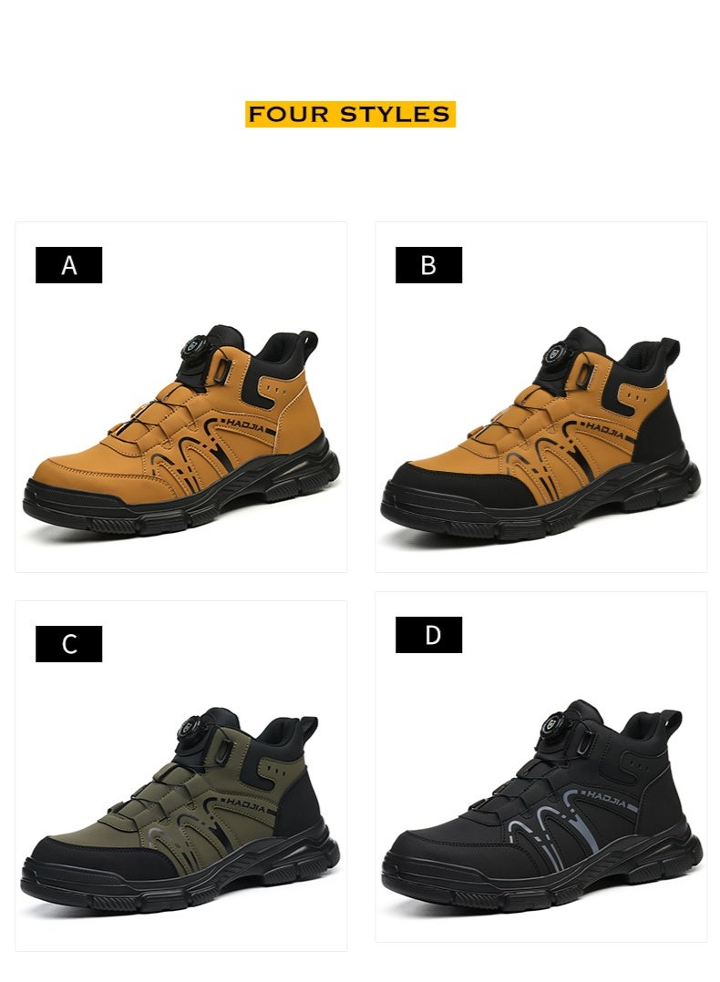 أحذية أمان رجالية ذات أصابع فولاذية، خفيفة الوزن ومريحة، مقاومة للثقب ومقاومة للانزلاق، مقاومة للتآكل ومتينة، مريحة لفترات طويلة من الوقوف، خفيفة الوزن وجيدة التهوية، أحذية عمل يمكن ارتداؤها أيضًا كأحذية رياضية عصرية. - Image 2