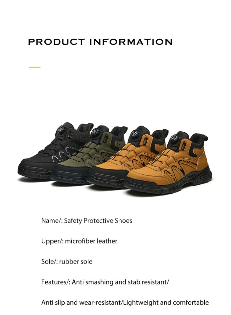 أحذية أمان رجالية ذات أصابع فولاذية، خفيفة الوزن ومريحة، مقاومة للثقب ومقاومة للانزلاق، مقاومة للتآكل ومتينة، مريحة لفترات طويلة من الوقوف، خفيفة الوزن وجيدة التهوية، أحذية عمل يمكن ارتداؤها أيضًا كأحذية رياضية عصرية. - Image 4