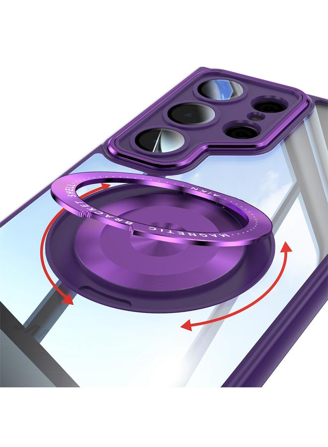 S-TOP Case For Samsung Galaxy S24 Ultra 5G 360 Holder MagSafe Acrylic Hybrid TPU Phone Case - Image 3