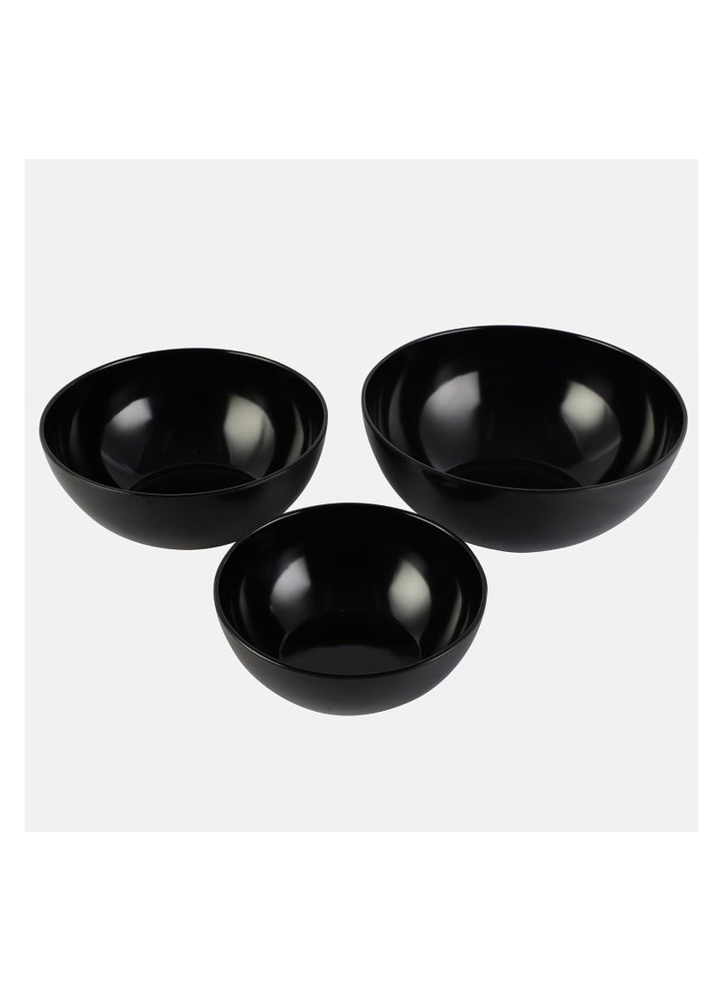 Generic Melamine Bowls Cereal Bowls Set Unbreakable Melamine Classic Bowls Set Of 3 Bowls Set For Breakfast Lunch Dinner Dishwasher Safe Black  - Image 2