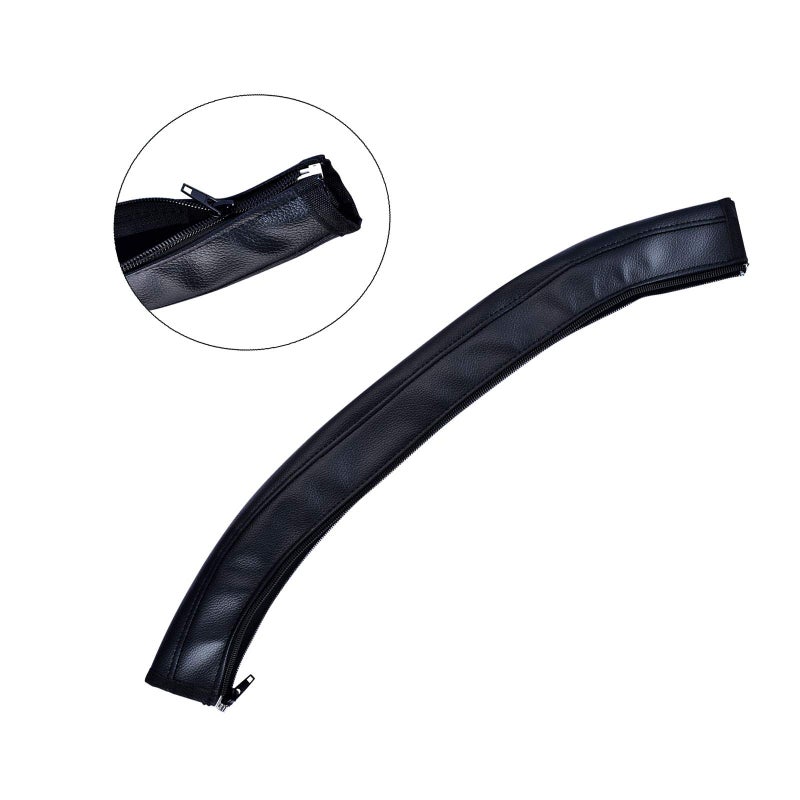 DAYSTART PU Leather Handlebar Cover Compatible with Babyzen Yoyo Yoya Stroller Armrest Bumper Bar, Baby Pram Accessories Stroller, Black - Image 3